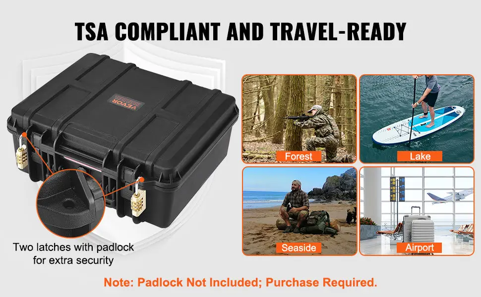 VEVOR Pistolenkoffer _ Abschließbar für 6 Kurzwaffen (15).webp