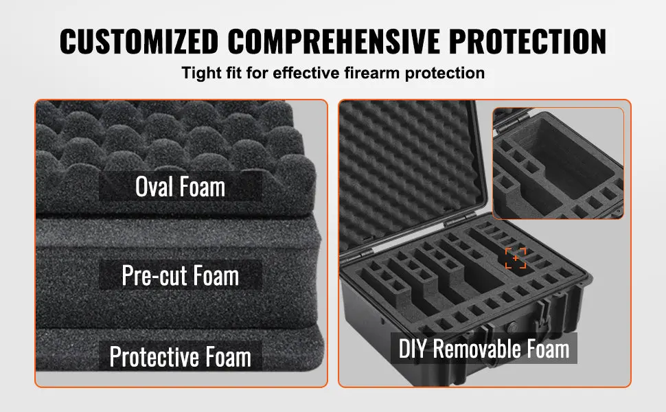 VEVOR Pistolenkoffer _ Abschließbar für 5 Kurzwaffen (10).webp