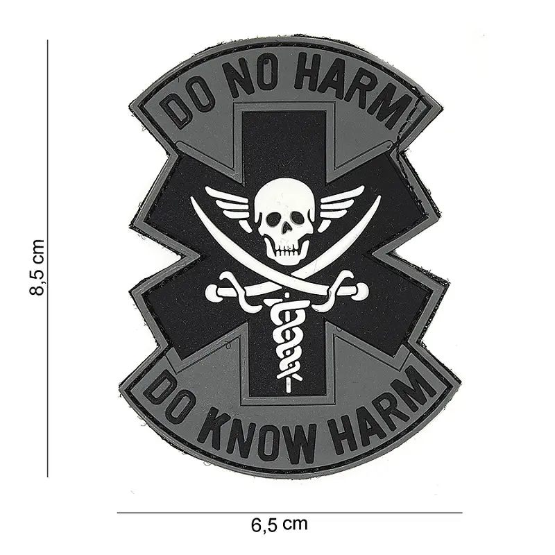 VAN OS -  Patch | PVC Do no harm grau/schwarz