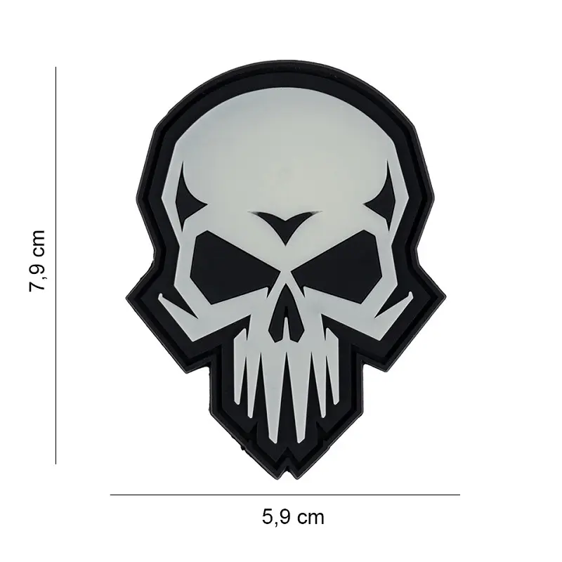 VAN OS - 3D Patch | PVC Psycho skull glow in the dark