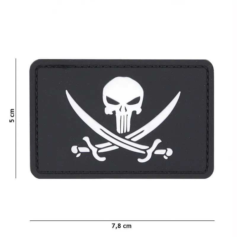 VAN OS - 3D Patch | PVC Punisher pirate schwarz