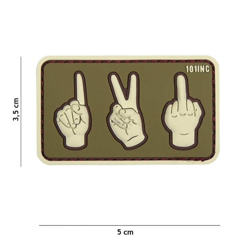 VAN OS - 3D Patch | One, Two, Fuck You grün/beige
