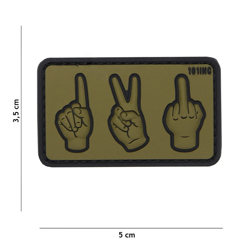 VAN OS - 3D Patch | One, Two, Fuck You grün/schwarz