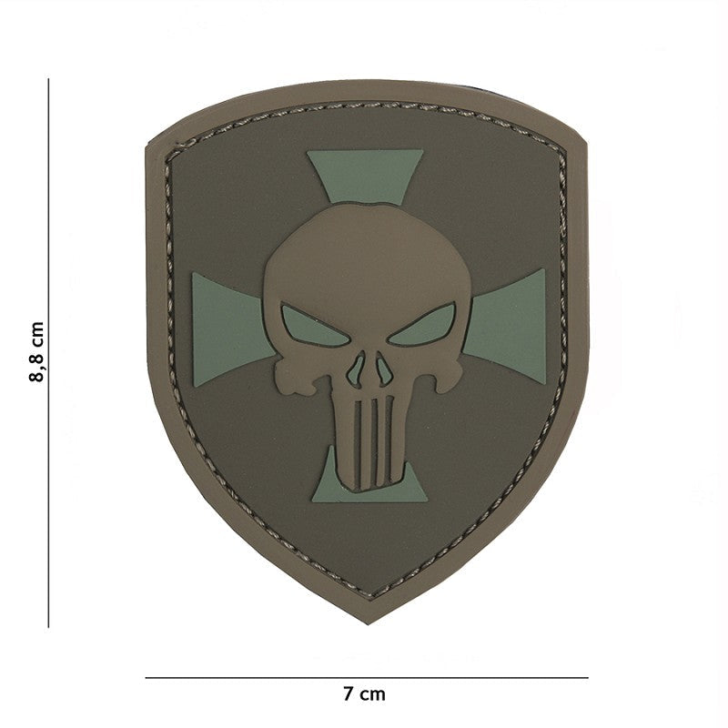 VAN OS - 3D Patch | Schild Punisher Kreuz Coyote