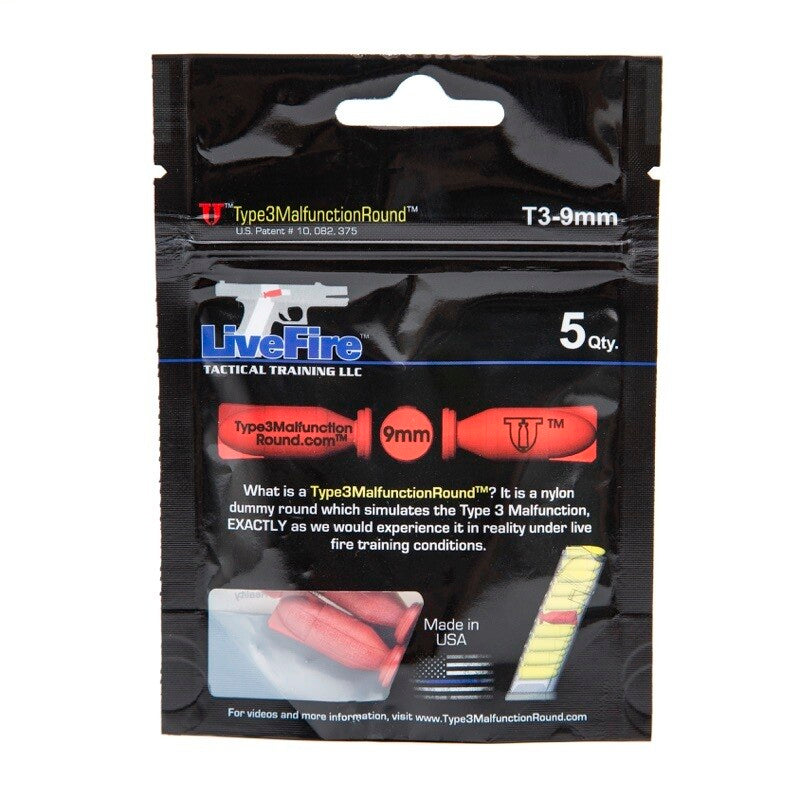 LiveFire Tactical Training | 9mm Type3MalfunctionRound - 5er Pack