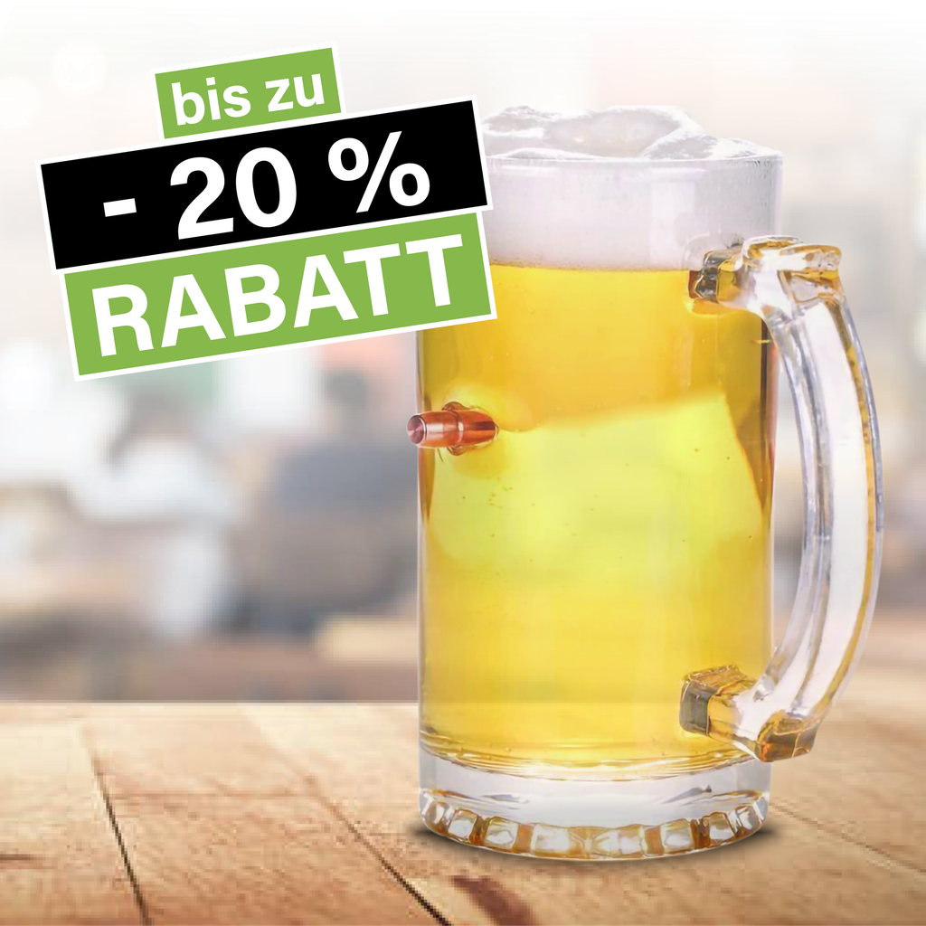 Lucky Shot - Bierkrug mit .308
