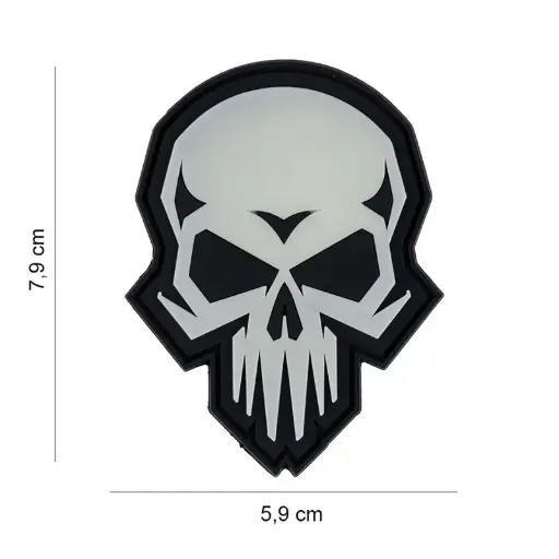 [10027] VAN OS - 3D Patch | PVC Psycho skull glow in the dark