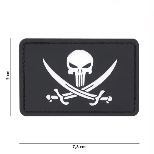 [11125] VAN OS - 3D Patch | PVC Punisher pirate schwarz