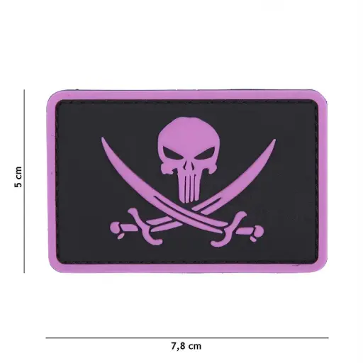 [11124] VAN OS - 3D Patch | PVC Punisher pirate pink