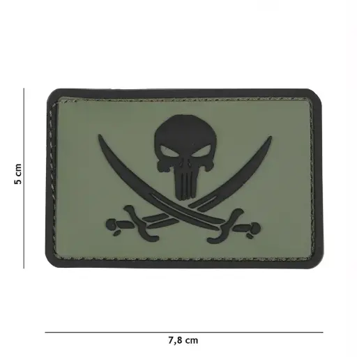 [9045] VAN OS - 3D Patch | PVC Punisher pirate grün