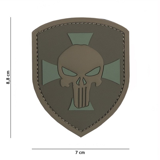 [11133-coyote] VAN OS - 3D Patch | Schild Punisher Kreuz Coyote