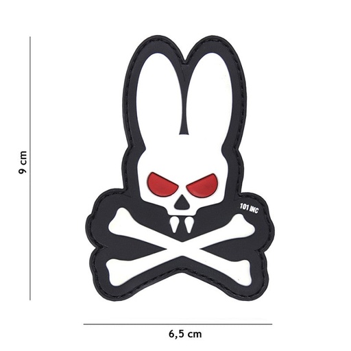 [17052] VAN OS - 3D Patch | Skull Bunny - weiss