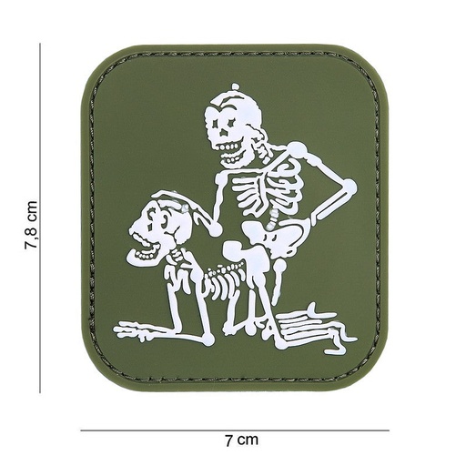[11173] VAN OS - 3D Patch | zwei Skelette grün