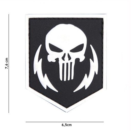 [12071] VAN OS - 3D Patch |  Punisher thunder strokes - weiss
