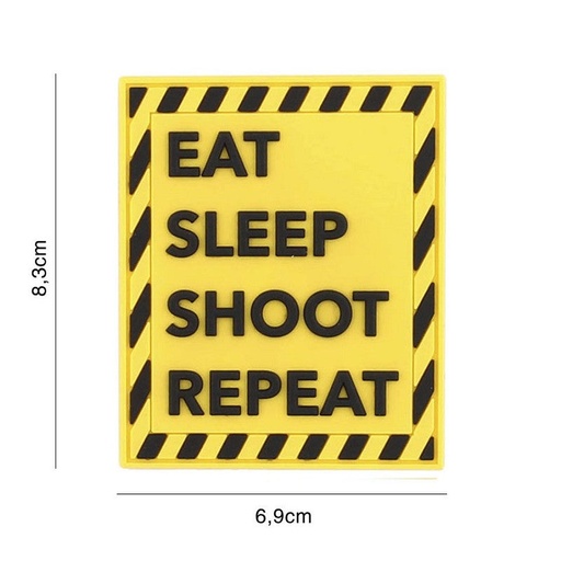 [2125] VAN OS - 3D Patch | Eat sleep shoot repeat - gelb
