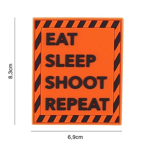 [2126] VAN OS - 3D Patch | Eat sleep shoot repeat - orange