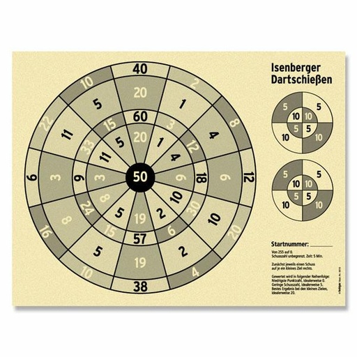 Glücksscheibe "Isenberger Dartschießen" 25/50/100 m