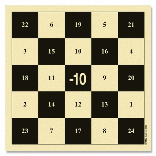 [9002-5] Glücksscheibe Schachbrett 1 bis 24, 10 m für Luftpistole