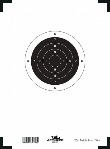 [FT25PIS/9mm] ACCURIZE ZIELSCHEIBE - 25M PISTOLE