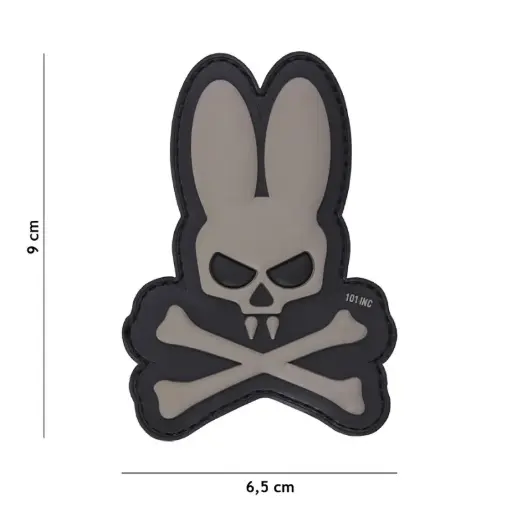 [17054] VAN OS -  Patch | PVC Skull bunny grau