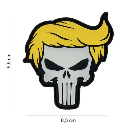 [13061] VAN OS -  Patch | PVC Punish skull gelb hair glow in dark