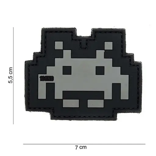 [14058] VAN OS -  Patch | PVC Space invader grau/schwarz 