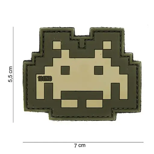 [14060] VAN OS -  Patch | PVC Space invader sand/grün