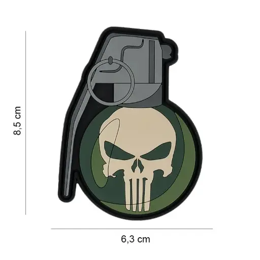 [9079] VAN OS - 3D Patch | PVC Handgrenade punish skull