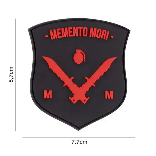 [6111] VAN OS - 3D Patch | PVC Memento Mori shield dagger schwarz/rot