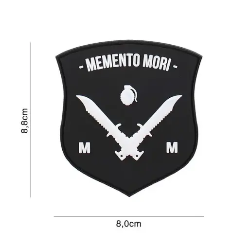 [6110] VAN OS - 3D Patch | PVC Memento Mori shield dagger schwarz/weiß