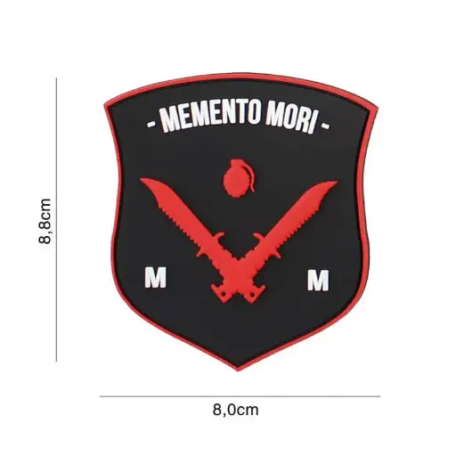 [6109] VAN OS - 3D Patch | PVC Memento Mori shield dagger schwarz/rot/weiß 